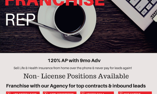 120% contracts w/ 9mo advance for insurance work from home positions